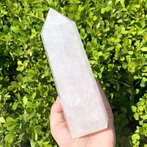 FEIXI 6.2in Natural Clear White Quartz Obelisk Reiki Healing White Crystal Point in Saudi Arabia