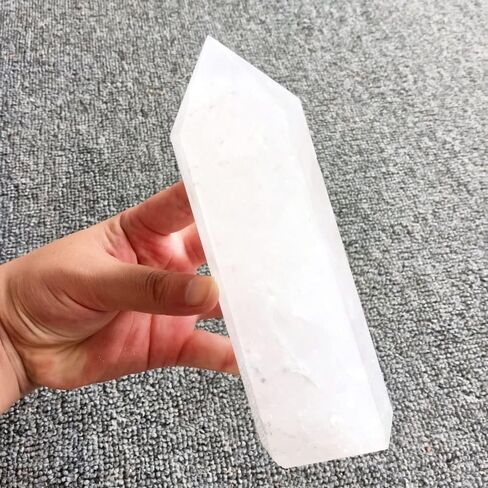 FEIXI 6.2in Natural Clear White Quartz Obelisk Reiki Healing White Crystal Point in Saudi Arabia