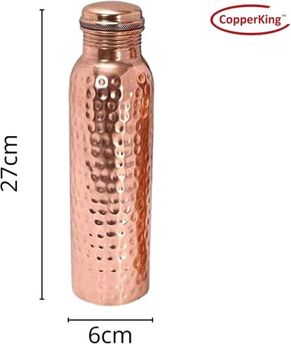 Hammered Infused Ayurvedic Pure Copper Water Bottle for Drinking 34oz - 1 Liter | Best Use for Gym, Office, School - Collage, Yoga, Sports Mens and Women in Saudi Arabia