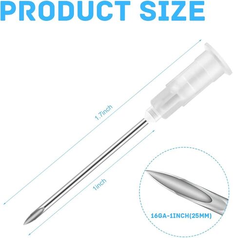 Dispensing Needl Accessories Sterile Disposable Needle 16Ga 1 Inch Dispensing Lab Tools for Refilling Liquid Individually Packaged 60 Pcs in Kuwait