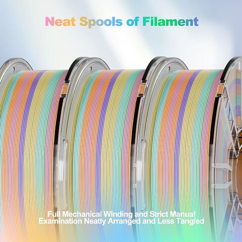 3D Rainbow PLA Filament 1.75mm, Rainbow PLA 3D Printer Filament Multicolor Color Changing Rainbow PLA Filament with Matte Blue Green Pink Purple Yellow, 3D Printing Filament 3D Filament, 2.2 lbs in Saudi Arabia