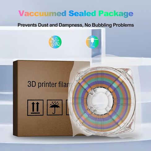 3D Rainbow PLA Filament 1.75mm, Rainbow PLA 3D Printer Filament Multicolor Color Changing Rainbow PLA Filament with Matte Blue Green Pink Purple Yellow, 3D Printing Filament 3D Filament, 2.2 lbs in Saudi Arabia