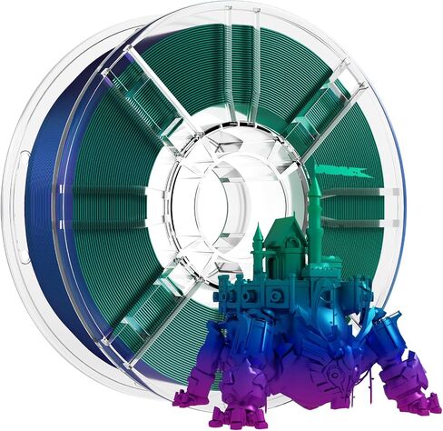 3D Rainbow PLA Filament 1.75mm, Rainbow PLA 3D Printer Filament Multicolor Color Changing Rainbow PLA Filament with Matte Blue Green Pink Purple Yellow, 3D Printing Filament 3D Filament, 2.2 lbs in Saudi Arabia