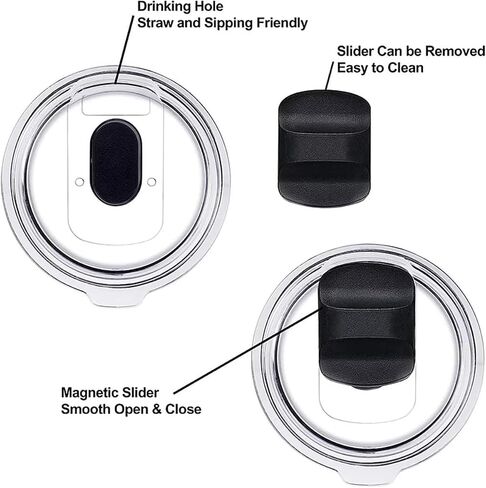 20oz Magnetic Tumbler Lid for YETI Rambler, Ozark Trail, and Old Style RTIC. Magnetic slider replacement, Magnetic Spill Proof Tumbler Cover included(5 Pack) in Saudi Arabia