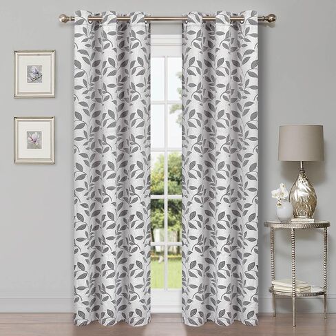 Superior Blackout Curtains, Room Darkening Window Accent for Bedroom, Sun Blocking, Thermal, Modern Bohemian Curtains, Leaves Collection, Set of 2 Panels, Rod Pocket - 26 in x 63 in, Bronze in Saudi Arabia