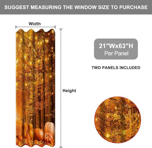 Baocicco Forest Themed Blackout Window Curtains Woodland Red Leaves Bush Pattern Print Curtain with Grommets Mystical Fantasy Art Darkening Drapes for Living Room Bedroom 2 Panels 42x63 Inch in Kuwait