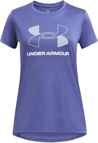Under Armour Girls' Tech Big Logo Short Sleeve T Shirt, (561) Starlight / / White, X-Large in Saudi Arabia