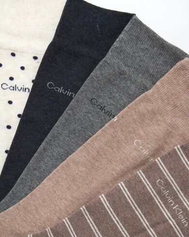 Calvin Klein Men's Dress Socks - 10 Pack Plain and Printed Crew Calf Compression Socks - Athletic Running Socks for Men, 7-12 in Saudi Arabia