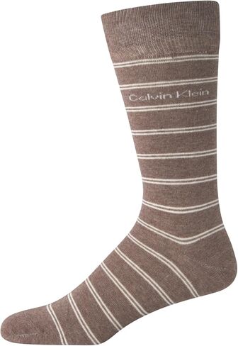 Calvin Klein Men's Dress Socks - 10 Pack Plain and Printed Crew Calf Compression Socks - Athletic Running Socks for Men, 7-12 in Saudi Arabia