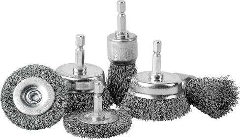 S SATC wire brush for drill,2pcs carbon steel cup brush,2pcs wheel brush,2pcs Pen brush with 1/4 inch hex shank for rust removal and surface sanding in Saudi Arabia
