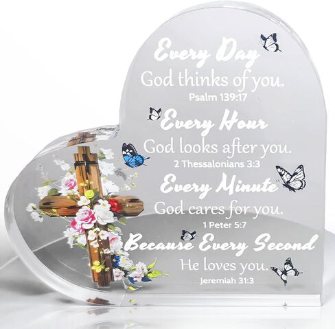 Christian Gifts for Women Faith, Acrylic Inspirational Religious Sign Plaque, Bible Verse Female Mom Sister Friend Birthday Spiritual Present, Office Coworker Keepsake (Christian-Butterfly) in Saudi Arabia