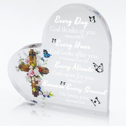 Christian Gifts for Women Faith, Acrylic Inspirational Religious Sign Plaque, Bible Verse Female Mom Sister Friend Birthday Spiritual Present, Office Coworker Keepsake (Christian-Butterfly) in Saudi Arabia