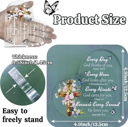 Christian Gifts for Women Faith, Acrylic Inspirational Religious Sign Plaque, Bible Verse Female Mom Sister Friend Birthday Spiritual Present, Office Coworker Keepsake (Christian-Butterfly) in Saudi Arabia