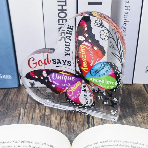 Christian Gifts for Women Faith, Acrylic Inspirational Religious Sign Plaque, Bible Verse Female Mom Sister Friend Birthday Spiritual Present, Office Coworker Keepsake (Christian-Butterfly) in Saudi Arabia