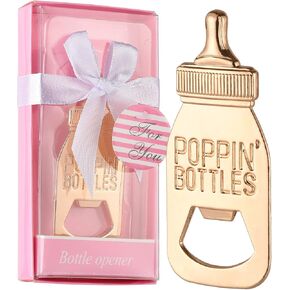 Pack of 16 Poppin Bottle Opener Baby Shower Favors Gift with Exquisite Packaging Box,Baby Shower Souvenirs For Guests Baby Shower Party Decor Supplies by WeddParty (Blue 16pcs)