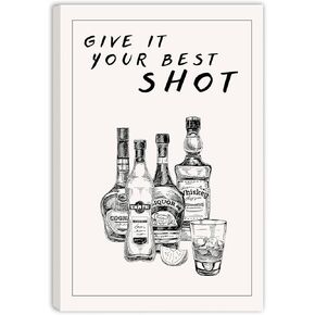 VejiA Retro and modern cocktail art wall painting - colorful bar decoration poster, perfect for kitchen, home office and college dormitory (Unframed, 8x12and12x16)