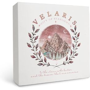 OFlich Book Lovers Wood Box Sign - Book Lovers Readers Gifts, the House of Wind Book Club Bookish Wooden Signs for Home Decor, Velaris Decor, Book Shelf Decor, Book Club Gifts 5x5 (Black-2) in Kuwait