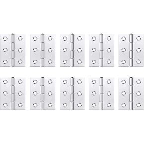 Onwon 10Pcs 3 Inch Stainless Steel Cabinet Gate Closet Door Folding Butt Hinges Silver Tone Home Furniture Hardware Door Hinge