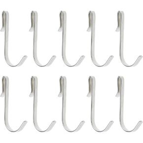 10PCS 60x35x5MM Wire Rack Hook J Hook Stainless Steel Hanger Clip Hook Suitable for Hanging Jewellery and Key and Party Light