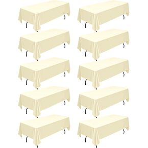 10 Packs Premium Round Tablecloth 90 Inch White Polyester Table Cloth Bulk Washable Polyester Fabric Tablecloths Table Cover for Wedding Party Banquet Buffet Table Holiday Dinner (White, 90 Inch)