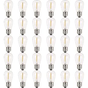 Newhouse Lighting S14LED15P Outdoor Weatherproof 1W (11W Equivalent) Shatter-Resistant S14 LED Replacement String Light Bulbs, Warm White 2700K, Standard E26 Base, 15-Pack in Saudi Arabia