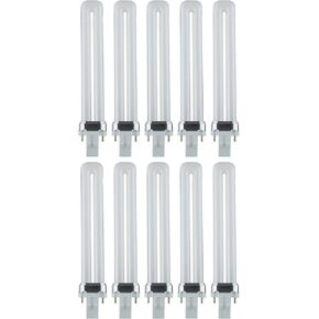 Sunlite Compact Fluorescent Single U-Shaped Twin Tube Light Bulb, 13 Watts, 120 Volts, 720 Lumens, 2-Pin GX23 Base, 2700K Soft White, 10 Pack