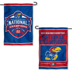 Kansas KU Jayhawks College Basketball 2022 National Champions Double Sided Garden Banner