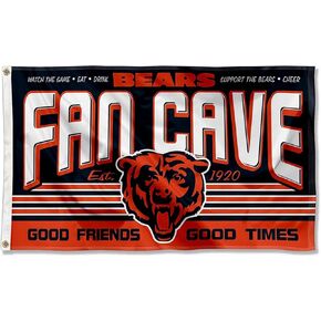 Chicago Bears Fan Man Cave Banner Flag