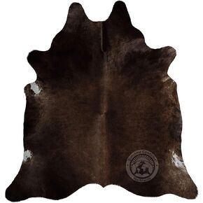 Sunshine Cowhides 100% Genuine Dark Chocolate Brown Cowhide Rug - Modern Style Animal Skin Rug & Floor Carpet for Living Room, Bedroom, Kitchen & More - Extra Large (6x7-8 Ft.)