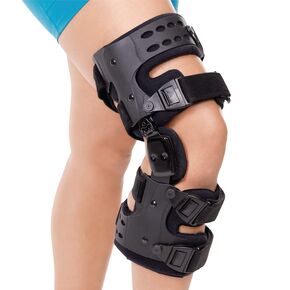 BraceAbility Osteoarthritis Unloader Knee Brace - Best Unicompartmental OA Support for Bone on Bone Arthritis Pain, Medial or Lateral Compartment Valgus Unloading, Arthritic Cartilage Repair (Left)