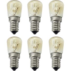 CTKcom 25W T25 E14 Base Oven Light Bulbs(6 Pack)- T25 E14 Microwave Light Bulbs 120V Heat Resistant Bulbs 300'C,Warm White Incandescent Light Bulb 360° Beam Angle,110-130V,6 Pcs