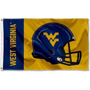 West Virginia Mountaineers Football Helmet Flag