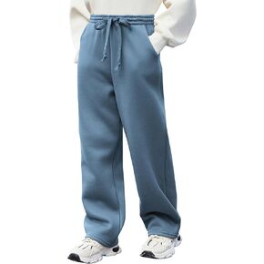 Arshiner Boys Casual Pants Fleece Sweatpants Lightweight Open Bottom Baggy Pants Drawstring Jogger Pants with Pockets