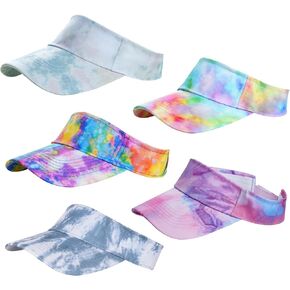 5 Pieces Sport Wear Athletic Visor Sun Sports Visor Hat Visor Adjustable Cap for Women and Men (One Size)