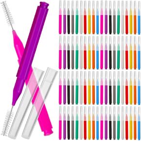 Healeved 100pcs Interdental Brush Braces Flossers Braces Brush for Cleaner Tooth Flossing Head Oral Flosser Portable Interdental Brushes Between Teeth (5colors)