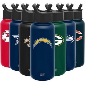 Simple Modern NFL 32oz Water Bottle with Straw Lid Insulated Stainless Steel Summit