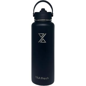Yaa Fresh 24Oz BPA-Free 24 Hr Cold/12 Hr Hot Insulated Stainless Steel Sports Water Bottle with Straw and Lid, Food-grade Double Walled, Leakproof, Insulated Thermos, Wide Mouth for Men, Women & Kids