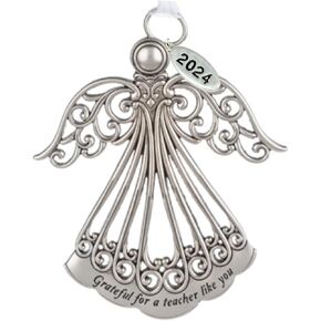 Metal Angel Christmas Ornament 2024 or Car Charm for Nurse, Mom, Grandma, Daughter, Friend or Sister with Sparkling Stones (Daughter)