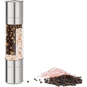 Salt and Pepper Grinder 2 in 1 - Two-Way Salt and Pepper Mill with Adjustable Coarseness - Coffee Grinder for Home and Outdoor Coarse and Fine Manual Grinders