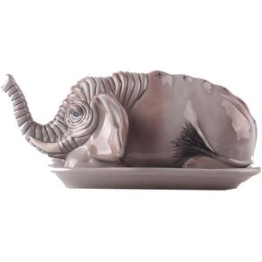 8.25" x 5.25" x 4" Elephant Butter Dish