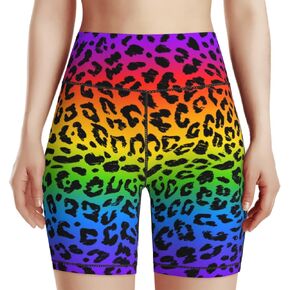 Tropical Leave Flower Butterfly Women's High Waist Yoga Shorts Biker Shorts Workout Athletic Running Hiking Gym