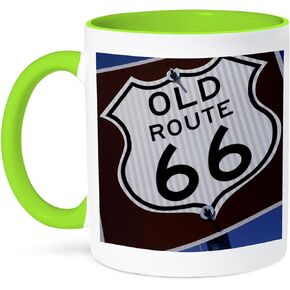 3dRose Endee New Mexico USA Route 66 Two Tone Mug, 11 oz, Black