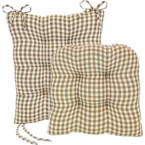 Klear Vu The Gripper Non-Slip Rocking Chair Cushion Set with Thick Padding, Includes Seat Pad & Back Pillow with Ties for Indoor Living Room Rocker, 17x17 Inches, 2 Piece Set, Black