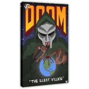 MF Doom Poster Madvillian Poster Album Cover Canvas Poster Wall Art Decor Print Picture Paintings for Living Room Bedroom Decoration Frame-style 12x18inch(30x45cm)