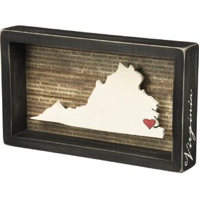 Primitives by Kathy 27809 Box Sign, 11" x 6.5", Virginia