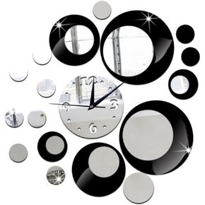 Home Decor Home Decor Home Decor Round Mirror Mirror Wall Acrylic DIY Decor Office Clock Living Stickers Home for Room Black D Wall Clock Wall Clock Wall Clock Wall Clock