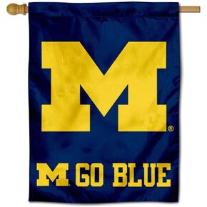 Michigan Team University Wolverines Go Blue Double Sided House Flag