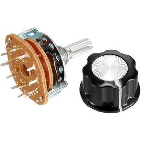 BULUSHI 5pcs 2P6T 2 Pole 6 رمي واحد سطح السفينة قناة مفتاح دوار محدد مع مقبض بلاستيكي أسود (2X6) in Kuwait