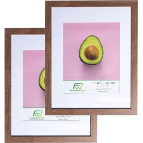 Frameworks FrameWorks 11x14inch mat to 8x10inch Classic Wooden Picture Frames With Tempered Glass | Black | 2-Pack 11inchx14inch