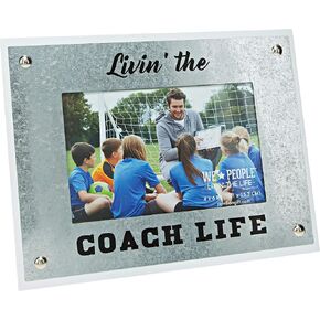 Pavilion Gift Company Livin' The Coach Life - 8.5x6.5 Inch Easel Back Picture Frame, Gray